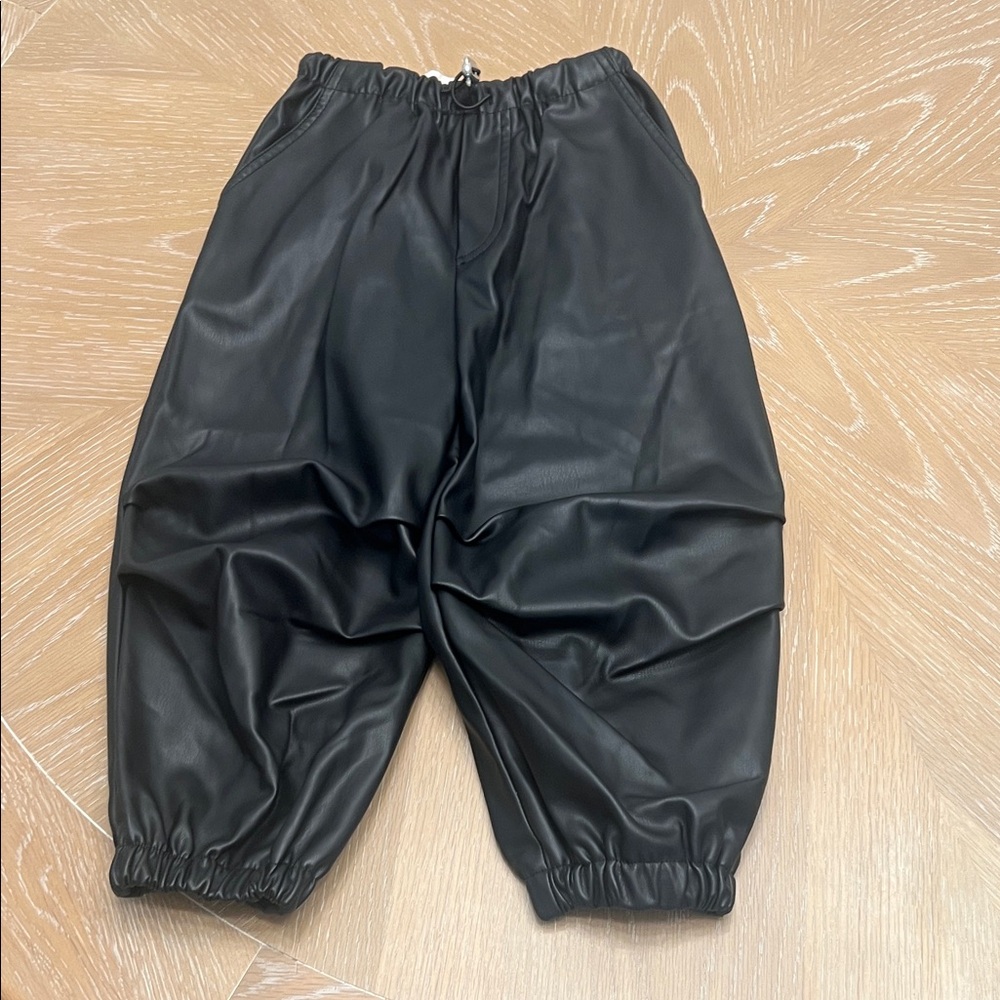 Faux Leather Parachute Pants